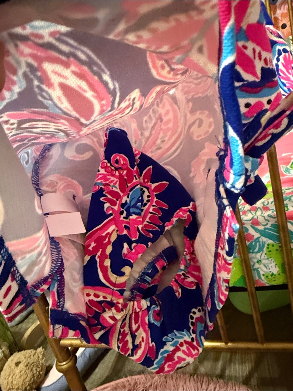 Lilly Pulitzer Navy, Pink & Aqua Paisley Tank Dress - Picture 6 of 7